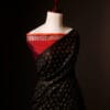 Pure Black and Red Silk Cotton Saree