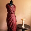 rn-image_picker_lib_temp_6ea0c7c7-c61d-451b-b1da-e4e6f4964612 Pure Hand Block Printed Maroon Desi Tussar Silk Saree