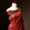 rn-image_picker_lib_temp_720335f3-f774-4b87-b851-af1b597c7a2b Mystic Mocha Maroon and Black Printed Pure Organza Silk Saree