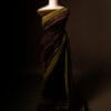 Dark brown color Silk Cotton Saree