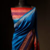 rn-image_picker_lib_temp_8600c806-4a5c-47ef-88be-aaa798b7d509 Tranquil Indigo Blue and Brown Pure Dupion Silk Saree