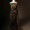 Harmony in Nature Green and Orange Handloom Silk Cotton Saree