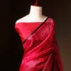 Blush Blossom Pink Pure Organza Silk Saree