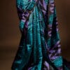 rn-image_picker_lib_temp_b8eaf2bf-bf9c-45f0-a56b-421c9f386c8b Pure Hand block Printed Blue and Black Raw Silk saree
