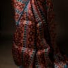 Pure Handloom Brown with blue Organza Silk Saree
