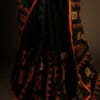 Harmony in Nature Green and Orange Handloom Silk Cotton Saree