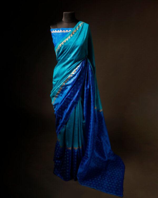 rn-image_picker_lib_temp_d0adbcbb-b01c-40ef-89d7-63bc01604416 Twilight Sky Blue and Dark Blue Pure Dupion Silk Saree