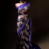 rn-image_picker_lib_temp_d28d14a7-03eb-495c-b5fa-3f8d28ad1318 Pure Hand block Printed Dark Blue Raw Silk saree