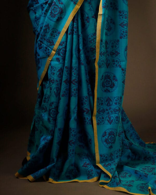 rn-image_picker_lib_temp_dfdf6b38-a543-4ad7-b24e-d7fcfec7844d Breeze Pure Blue Soft and Light Handloom Silk Cotton Saree