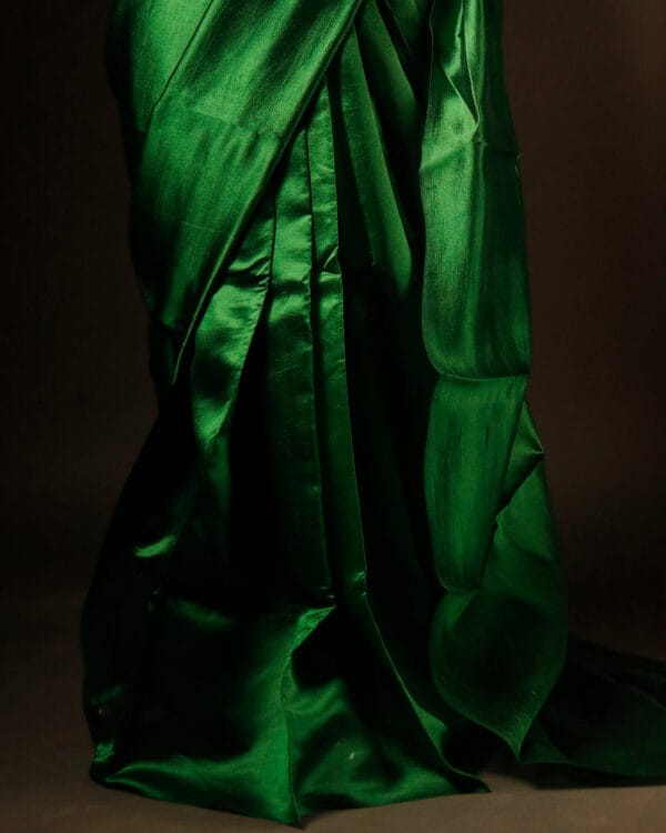 rn-image_picker_lib_temp_e3f47494-c25c-44d7-b830-ed85f132ddd5 Pure Hand block Printed Parrot Green Silk saree