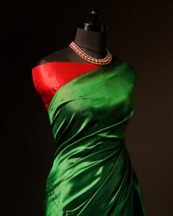 rn-image_picker_lib_temp_e59d14ea-aa07-4923-a8f1-586569555237 Pure Hand block Printed Parrot Green Silk saree