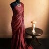 rn-image_picker_lib_temp_f1d53996-9139-4428-92c2-906ade419fbf Pure Hand Block Printed Maroon Desi Tussar Silk Saree