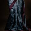 rn-image_picker_lib_temp_f50b6d39-d802-4a82-8fee-97e8bce99bab-1 Pure Hand block Blue and black Raw Silk saree