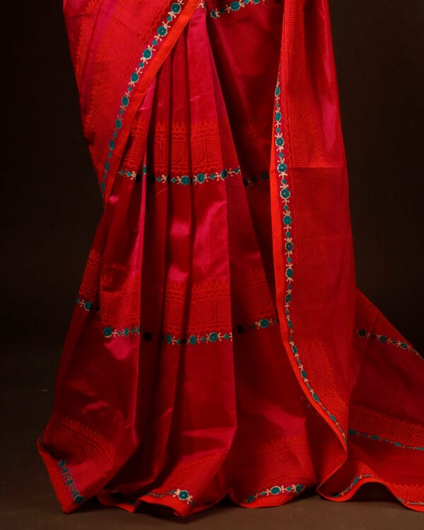 rn-image_picker_lib_temp_f816149f-bbc0-44d3-8c81-1b3d75eda3a3 Pinkish Red Silk Cotton Saree