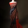 rn-image_picker_lib_temp_f96cbd7a-54ee-43d9-ac2a-6c8067b88625 Scarlet Slate Grey and Red Handloom Silk Cotton Saree