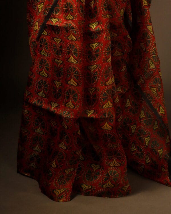 Earthy Elegance Brown Printed Pure Organza Silk Saree