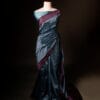 rn-image_picker_lib_temp_fb60b616-8099-44c8-8d8e-b26677c4aa58 Pure Hand block Blue and black Raw Silk saree