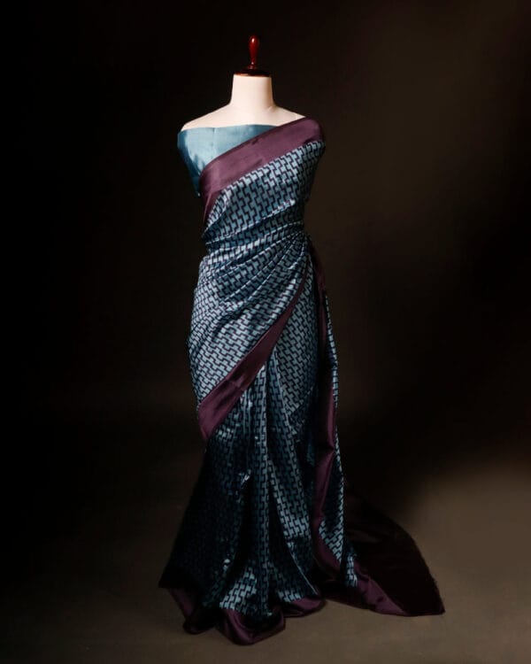 rn-image_picker_lib_temp_fb60b616-8099-44c8-8d8e-b26677c4aa58 Pure Hand block Blue and black Raw Silk saree