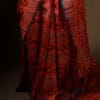 rn-image_picker_lib_temp_fc5d1cb1-d397-419b-ae9c-db3d41aa6e5d Mystic Mocha Maroon and Black Printed Pure Organza Silk Saree