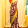 rn-image_picker_lib_temp_fddd2f7c-597b-4e72-aa0e-b9b11224c564 Sunset Bouquet Orange and Pink Printed Kanchipuram Silk Saree