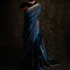 serdhj-2 Pure Handloom Prussian Blue Silk Cotton Saree