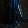 serdhj-4 Pure Handloom Prussian Blue Silk Cotton Saree