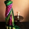 setrdhe-2_131718d2-1cb1-4bd4-88c1-257ebb3f71b3 Pure Hand Block Printed Green and Pink Duppion Silk Sarees