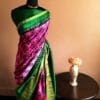 setrdhe-3_beab904a-e0f3-4620-b995-1d348f519dd5 Pure Hand Block Printed Green and Pink Duppion Silk Sarees