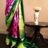 setrdhe-4_775ac853-93f0-40b7-b04b-681fcecb70d3 Pure Hand Block Printed Green and Pink Duppion Silk Sarees