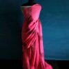 sfhgsrghz-2 Hand Block Pigment Printed Pink Pure Linen Saree