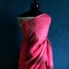 sfhgsrghz-3 Hand Block Pigment Printed Pink Pure Linen Saree