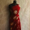 srtj-2 Crimson Red Mul Cotton Saree