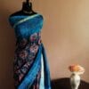 uyjuyk-3 Peacock Green Pure Dupion Silk Saree