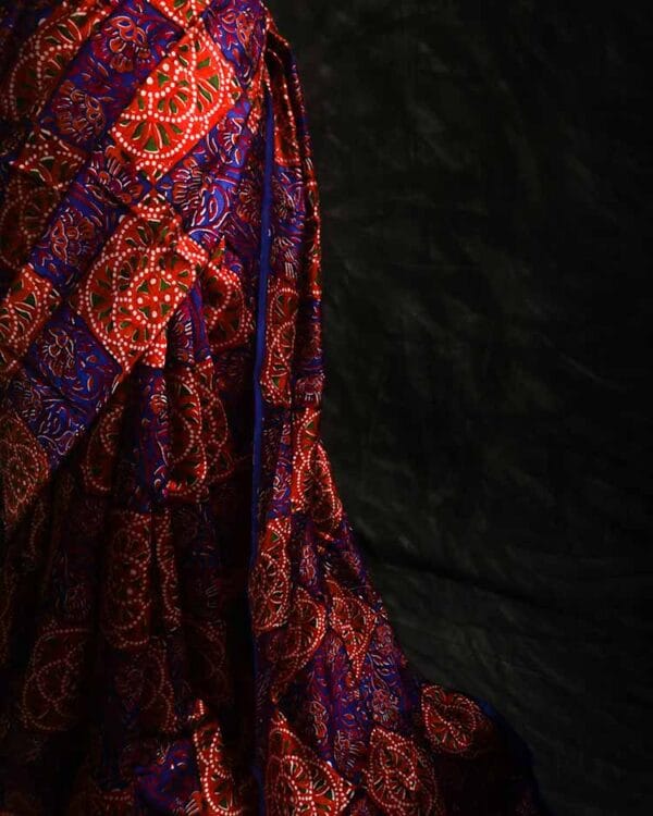xdfgh-3 Pure Hand Block Printed drapes Raw Silk Saree