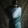 xgtdfhj-2 Pure Hand Block Printed black and silver Raw Silk Saree