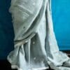 Pure Hand Block Pigment Printed Linen Saree