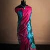 zsdg-1 Blue and Magentha color Line Tussar Silk Saree