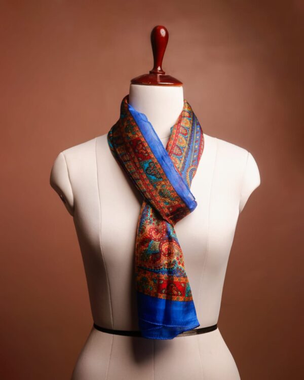 1. LIGHT SILK SCARFS Premium Silk Neck Scarf – Intricate Multi-Color Paisley Pattern for Women