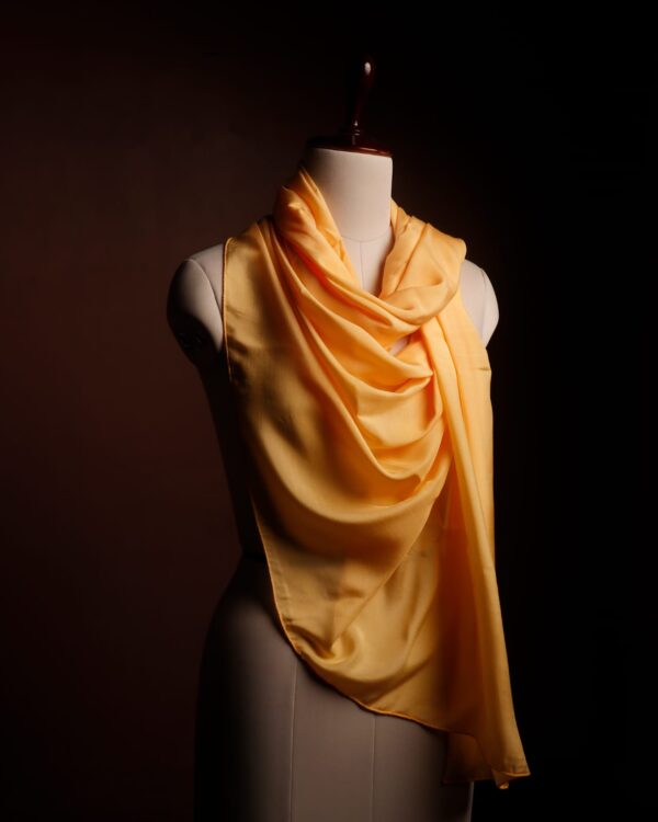 11. M. STOLE Premium Mustard Yellow Silk Stole for Women – Soft Pure Silk Scarf | Lightweight Luxury Wrap