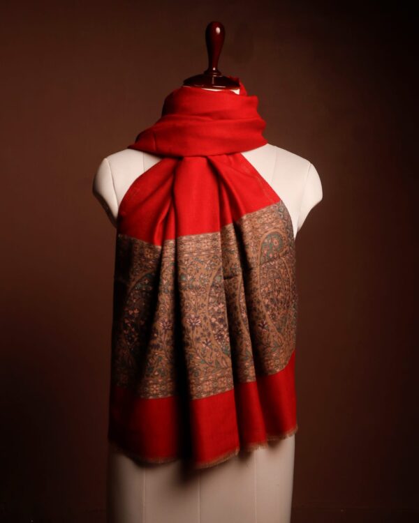 14. PASHMINA SCARFS Luxury Red Pashmina Scarf for Women – Soft Pure Pashmina Shawl with Traditional Kashmiri Design