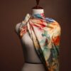 4. SILK TWILL Elegant Floral Silk Scarf for Women | Lightweight & Timeless