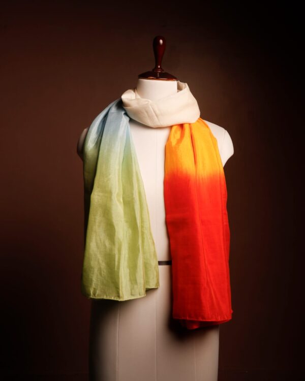 7. BLENDED SILK Multicolor Lightweight Scarf for Women | Elegant Color Block Wrap