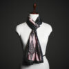 _MG_1638 Rose Gold & Black Tribal Print Silk Stole – Luxury Geometric Pattern Scarf