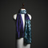 _MG_1662 Teal & Black Geometric Silk Stole – Luxury Graphic Print Designer Scarf
