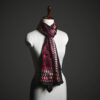 Teal & Black Geometric Silk Stole – Modern Graphic Print Luxury Scarf