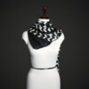 _MG_1687 Black & White Chevron Silk Scarf for Women – Luxury Geometric Winter Stole