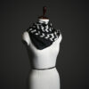 _MG_1689 Black & White Chevron Silk Scarf for Women – Luxury Geometric Winter Stole