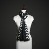 _MG_1690 Black & White Chevron Silk Scarf for Women – Luxury Geometric Winter Stole