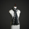 _MG_1692 Black & White Chevron Silk Scarf for Women – Luxury Geometric Winter Stole