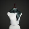 _MG_1694 Teal & Black Geometric Silk Stole for Women – Luxury Tribal Print Scarf